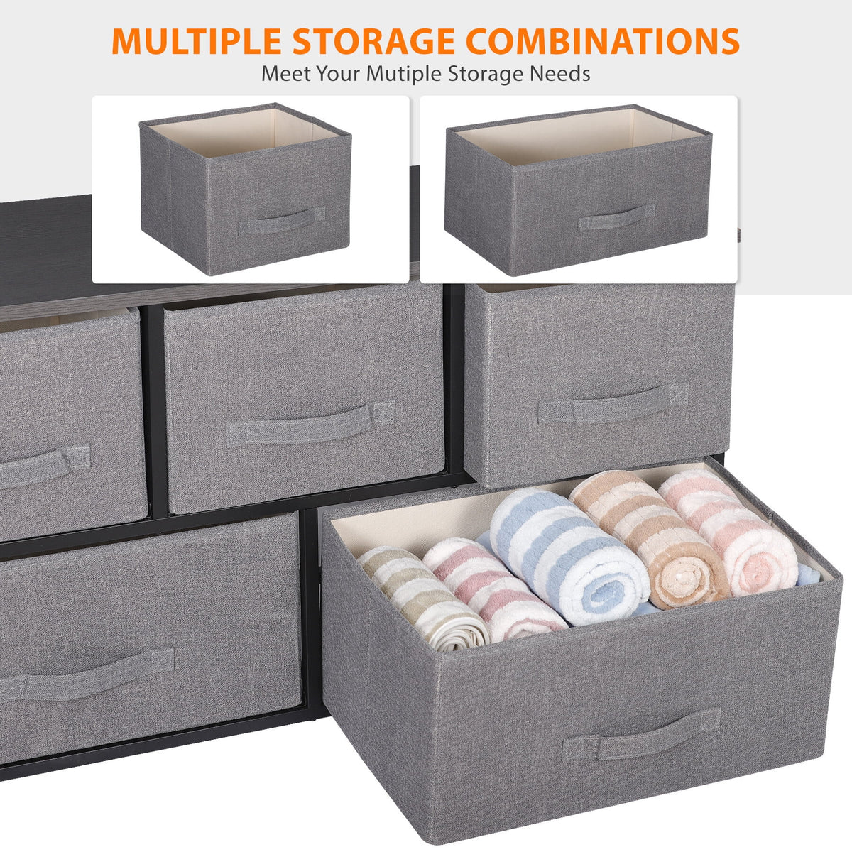 5 Drawers Fabric Dresser Storage Tower C136237