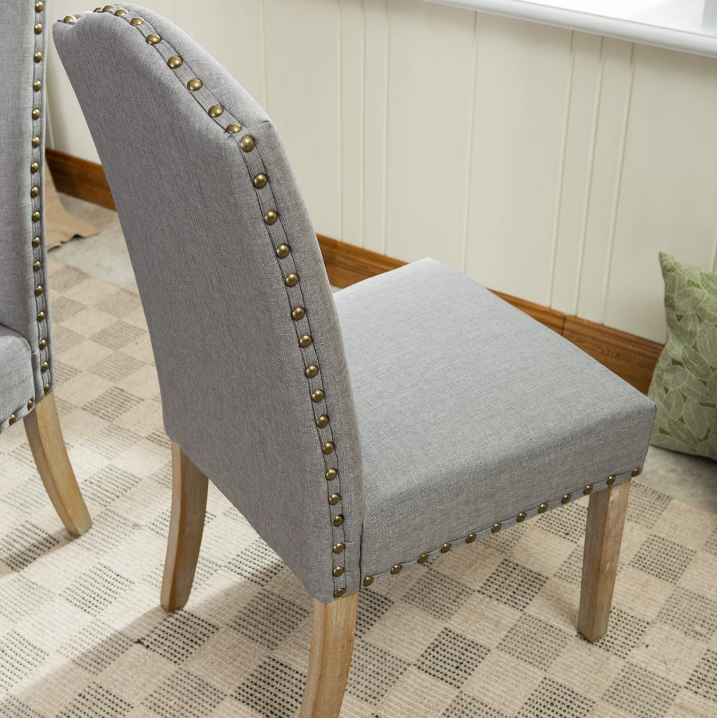 Tan Fabric Parson Chair Set of 2 Z700549