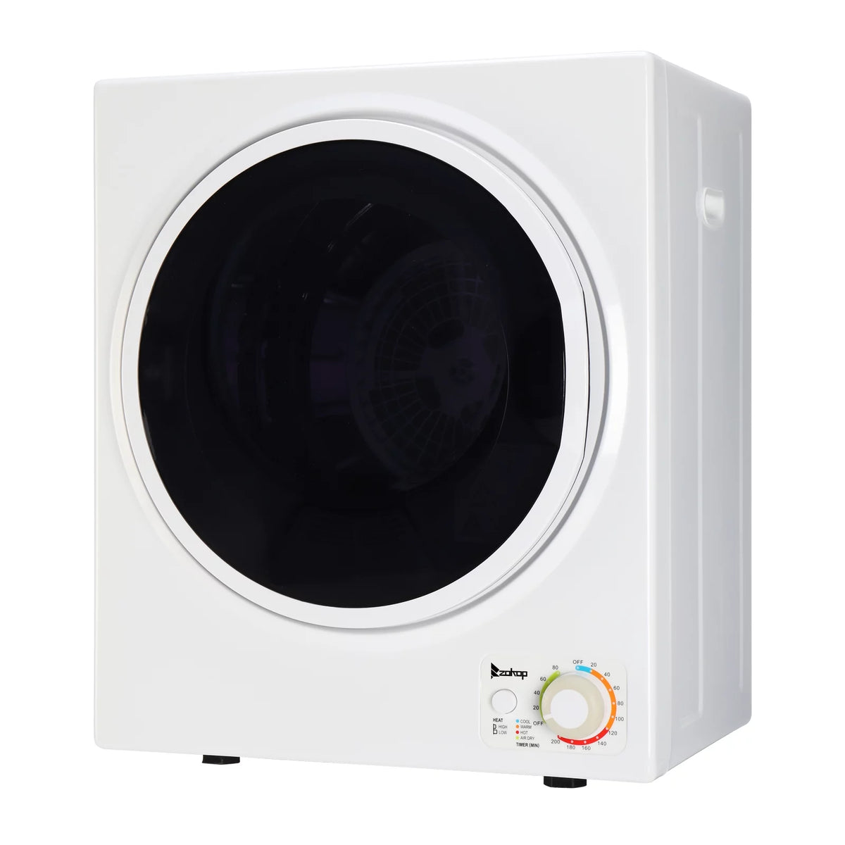 Compact Portable 1.6cuft Clothes Dryer Stainless Steel Drum Black and White V333