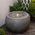 Large Round Bubbler Water Fountain with Lights & Pump Gray I475