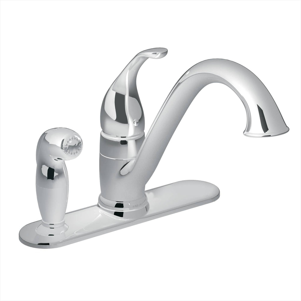 Chrome Single-Handle Kitchen Faucet with Side Spray A8971