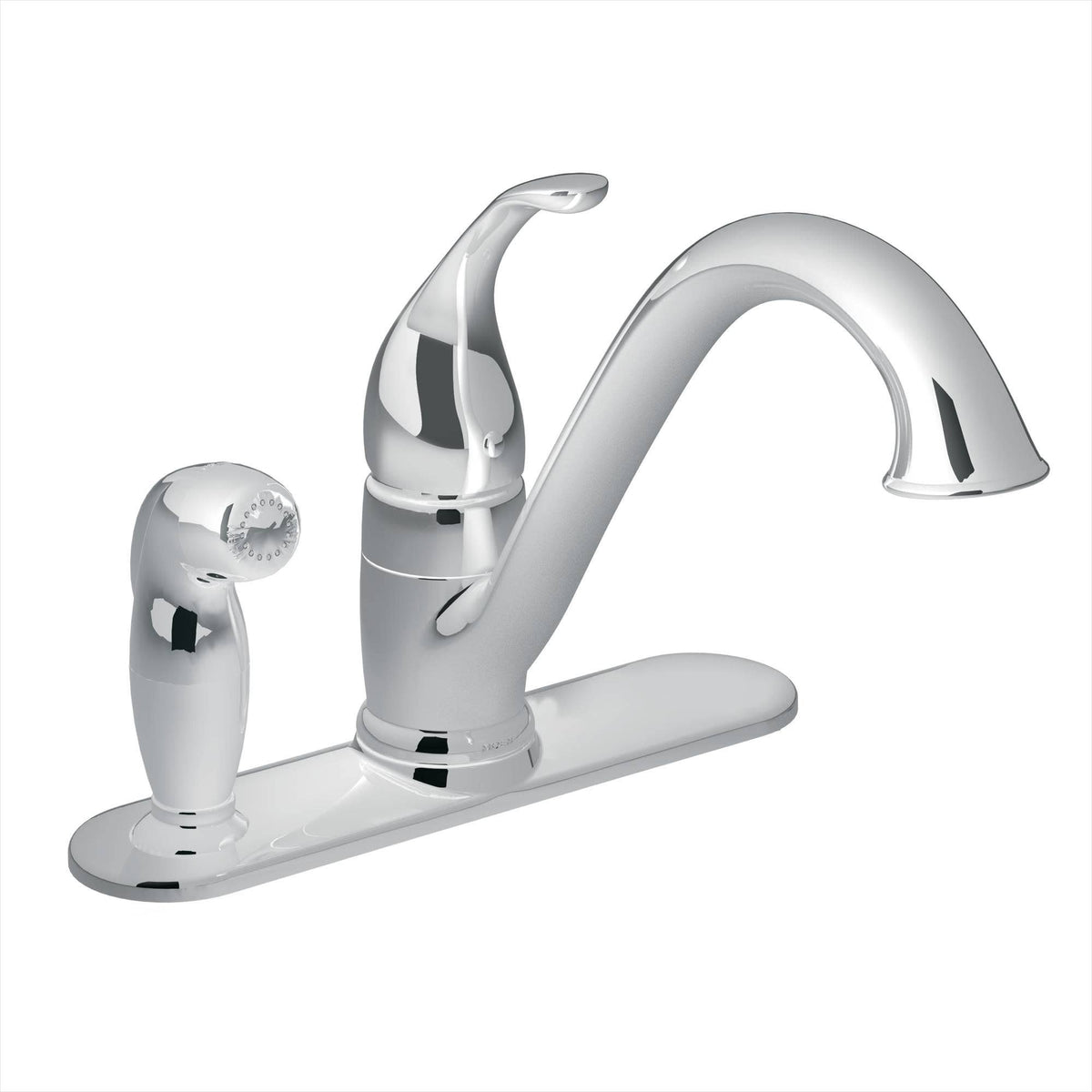 Chrome Single-Handle Kitchen Faucet with Side Spray A8971