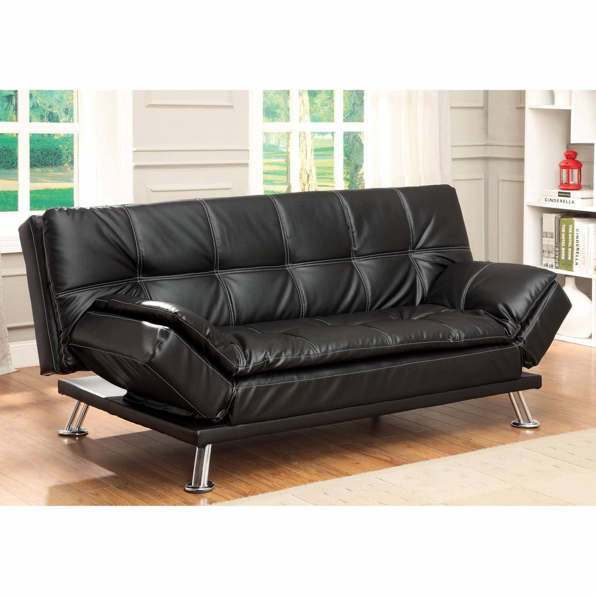 Black Convertible Futon Sofa X819