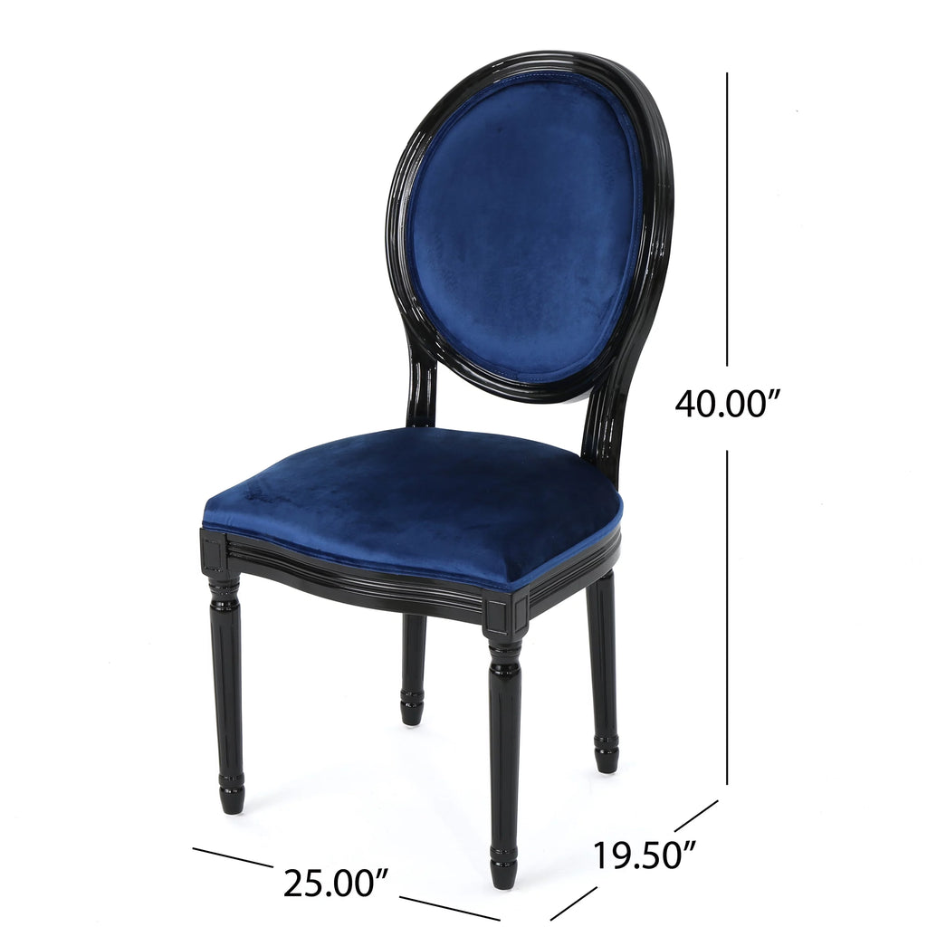 Navy Blue Velvet Dining Chairs Set of 2 T804603