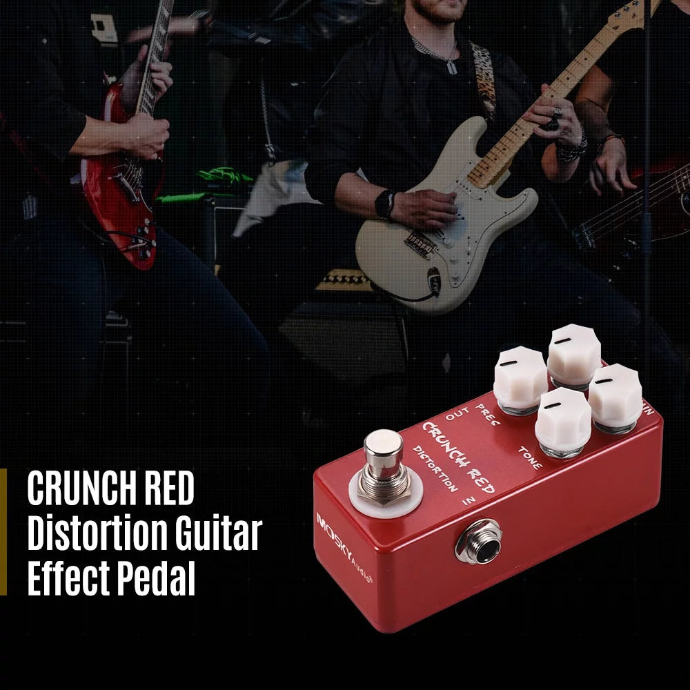 CRUNCH RED Distortion Guitar Effect Pedal S3628