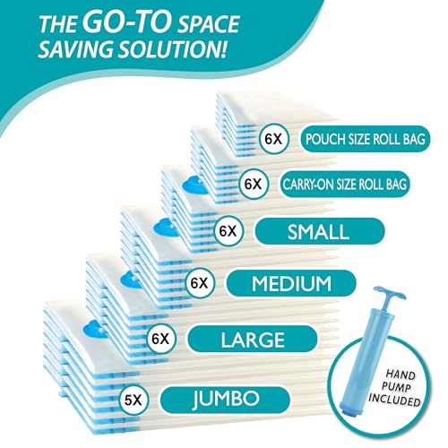 20 Pack Vacuum Storage Bags with Hand Pump O486759