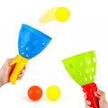 Pop-Pass-Catch Ball Game with 2 Catch Launcher Baskets and 4 Balls J8524