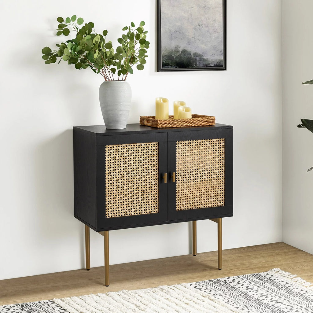 Modern Rattan Storage Cabinet with 2 Doors A258