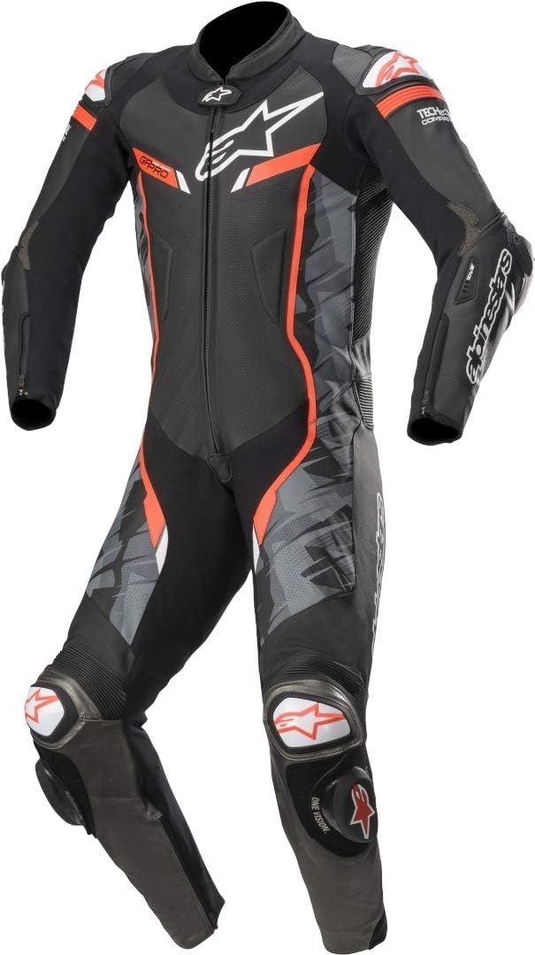 Black/Camo/Red Leather Motorcycle Riding Suit C24756