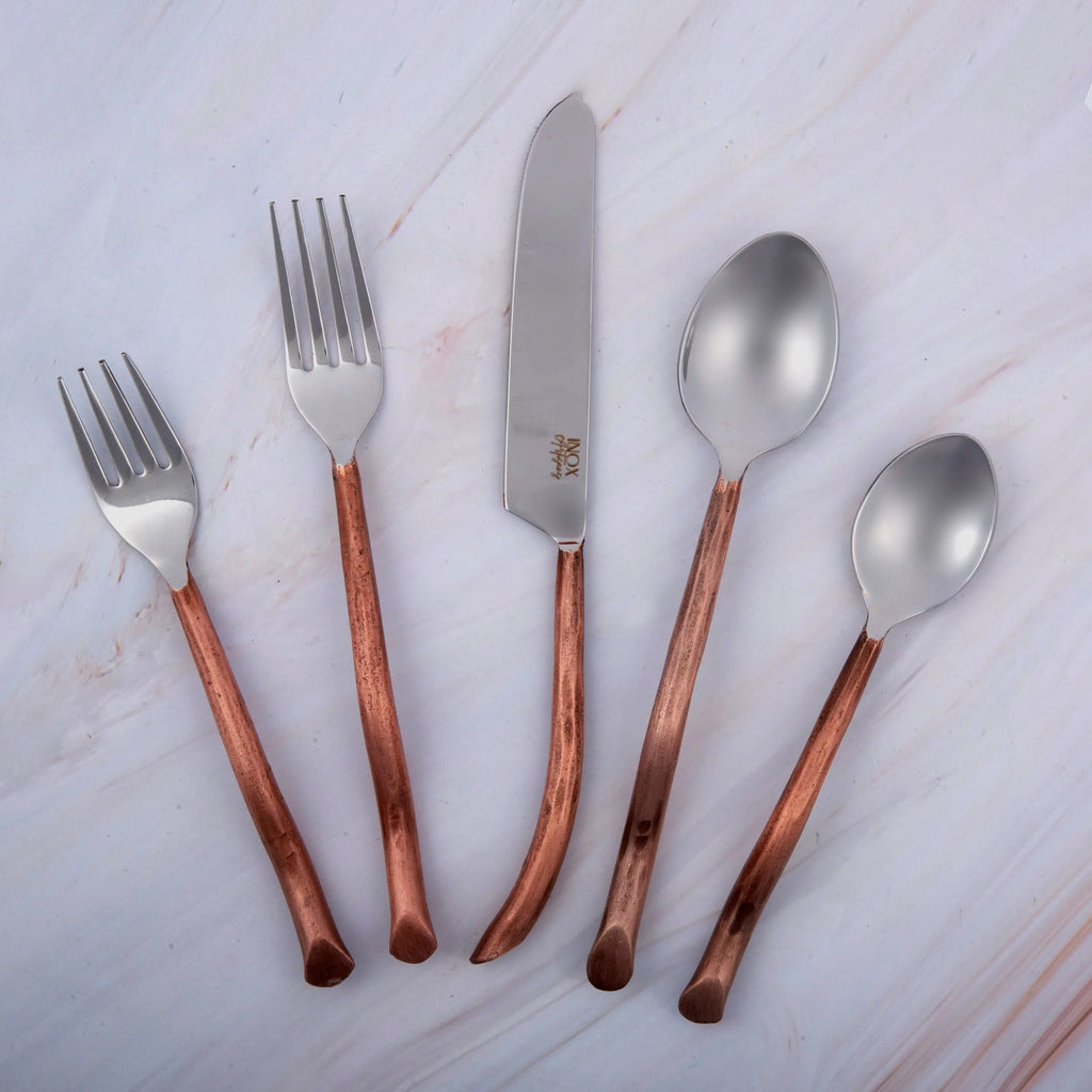 Antique Copper 20 Pcs. Flatware Set M490850