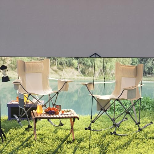 Black Folding Rocking Camping Chairs with Carry Bag, 2 Pack G81495
