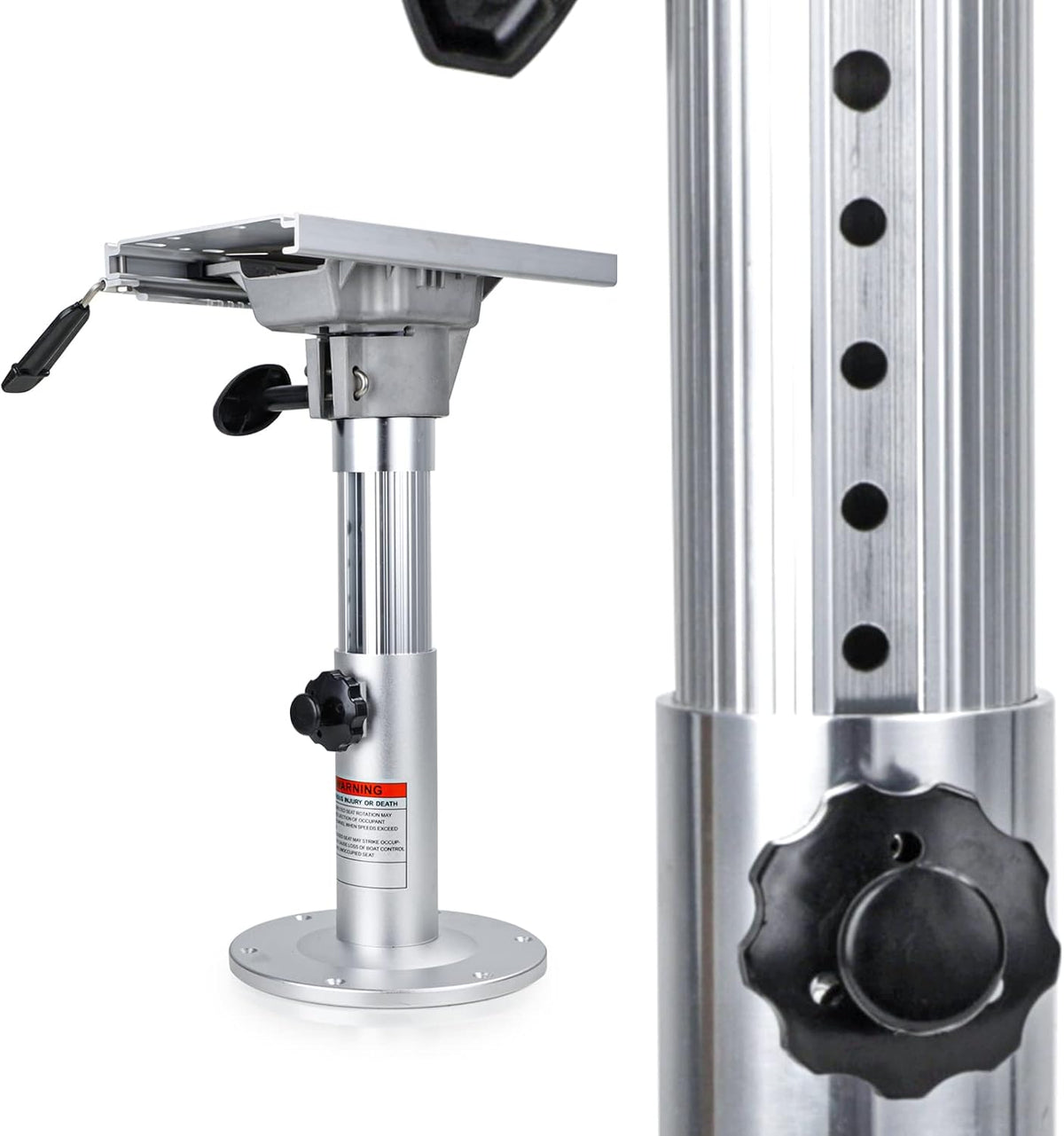 Adjustable Aluminum Marine Boat Seat Pedestal with Slide D264352