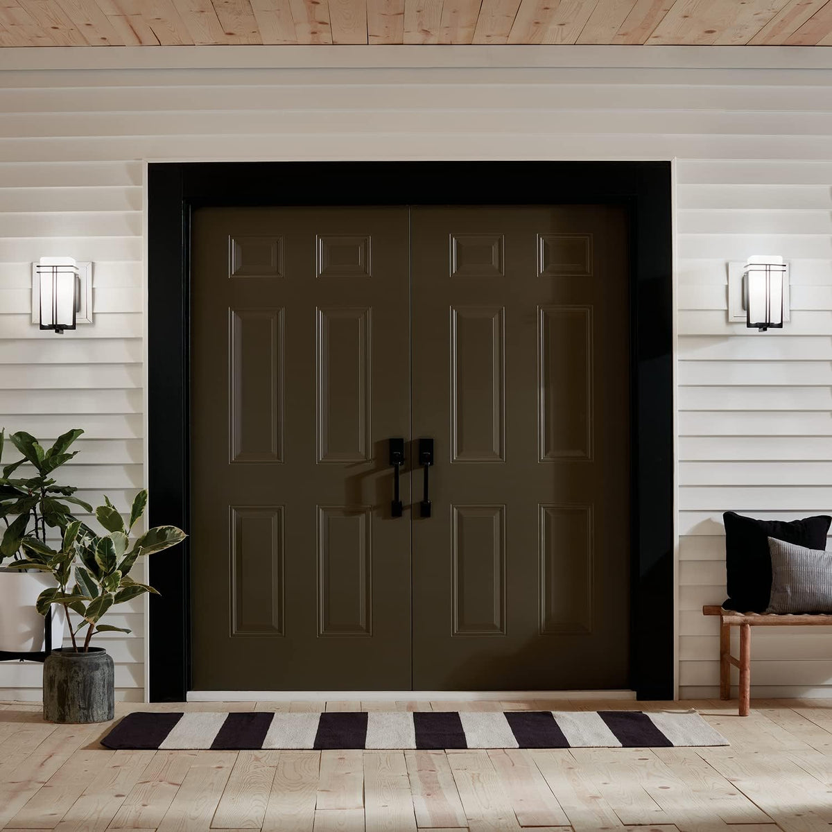 1 Light Black Outdoor Wall Light J3319