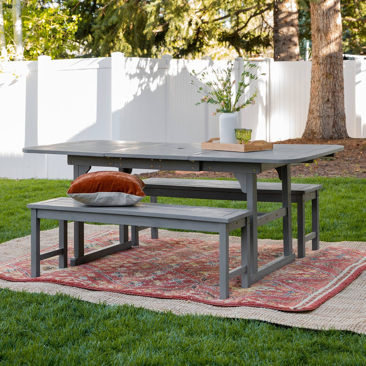 Dark Brown Acacia 3-Piece Patio Dining Set J10067