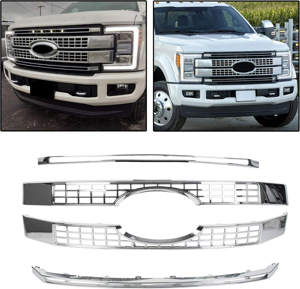 Chrome Front Hood Bumper Grille 4PCS S3539