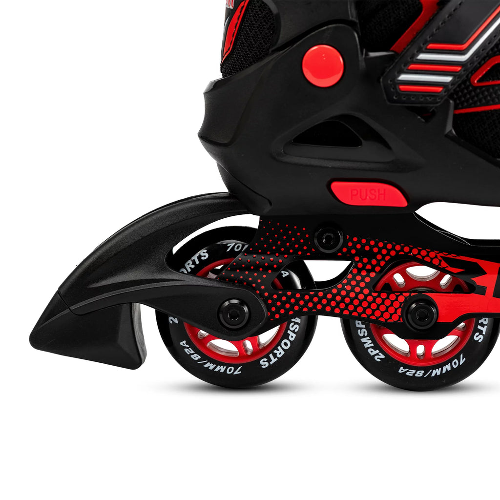 Red Black Adjustable Inline Skates E25123
