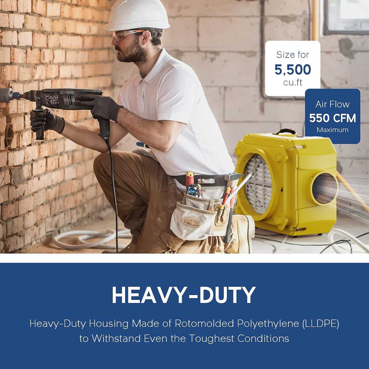 Yellow Heavy Duty Air Scrubber with 3 Stage Filtration X564