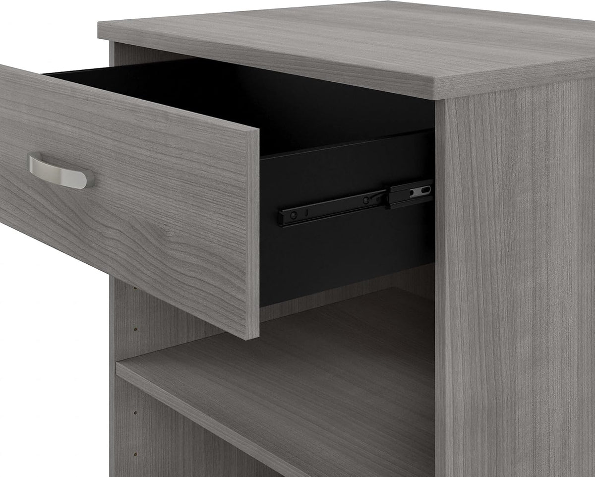 Platinum Gray Floor Storage Cabinet with Drawer and Shelves C32669