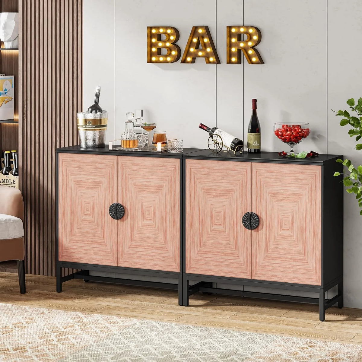 Set of 2 Kitchen Sideboard Buffet Server B609284