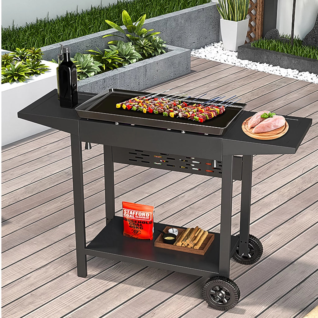 4 Burner Propane Gas Grill Griddle, Black Y4689
