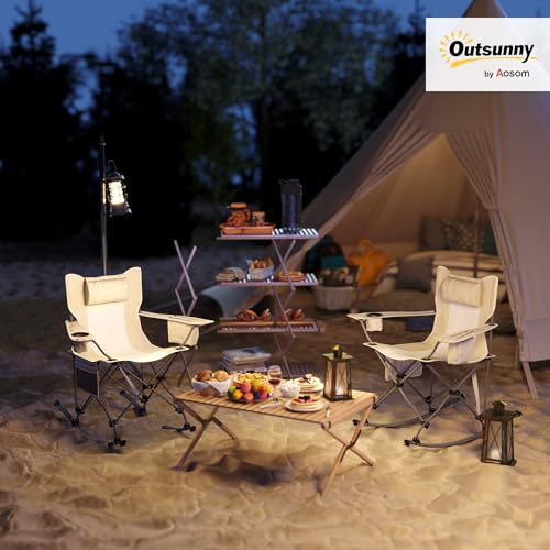 Black Folding Rocking Camping Chairs with Carry Bag, 2 Pack G81495