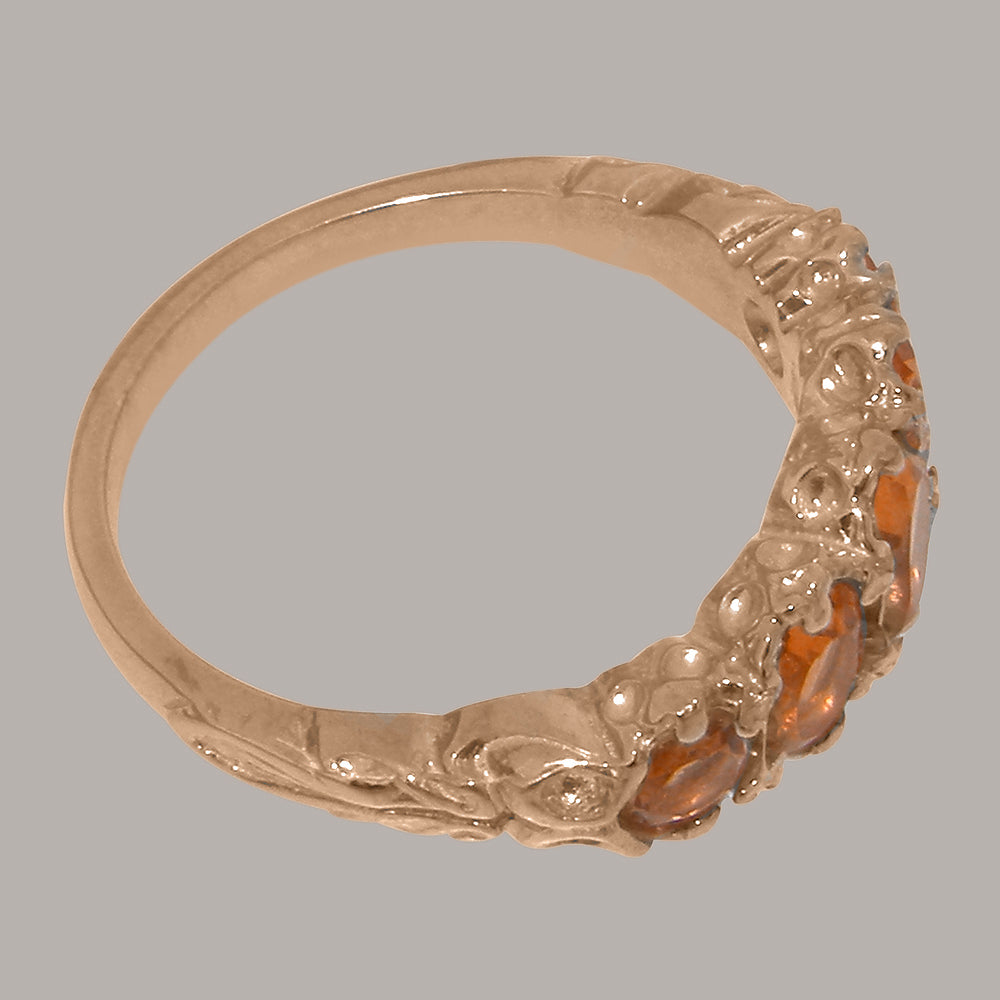 9k Rose Gold Citrine Womens Band Ring S521