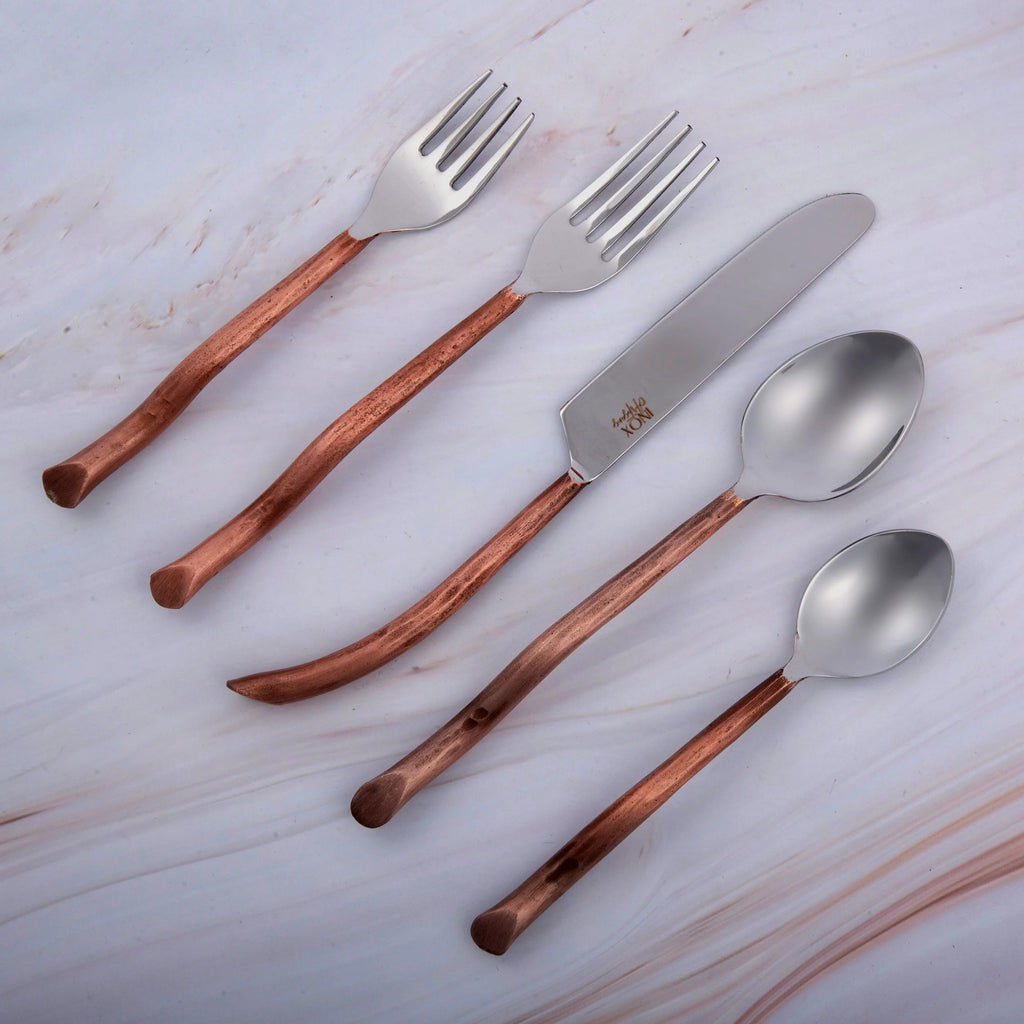 Antique Copper 20 Pcs. Flatware Set M490850