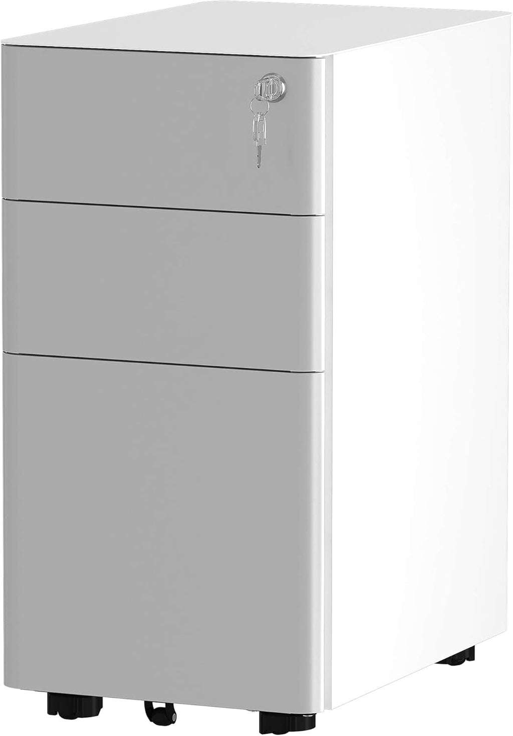 White 3-Drawer Metal Filing Cabinet W290237