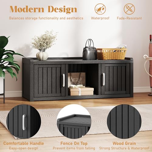 Waterproof UV-Resistant Shoe Storage Cabinet with 2 Doors C65169