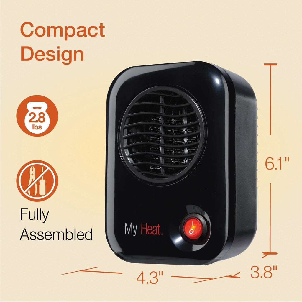 Black 6" Personal Tabletop Space Heater V5722