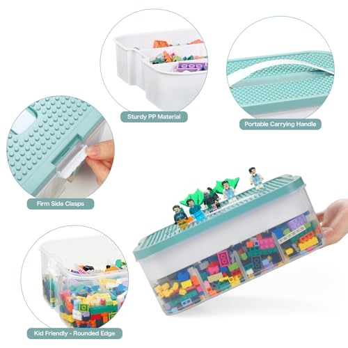 Blue Toy Storage Organizer with Compartments and Lids R313309