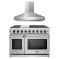48 in. Gas Range and Wall Mount Range Hood P2743