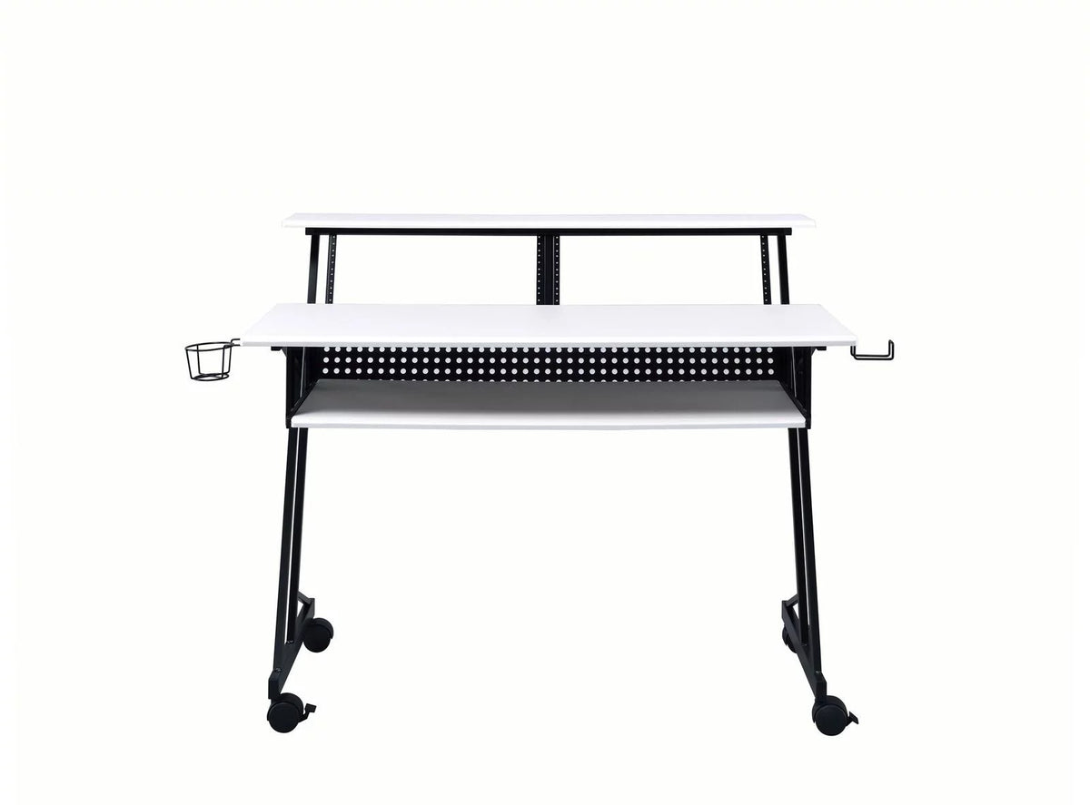 White & Black Computer Desk E57947