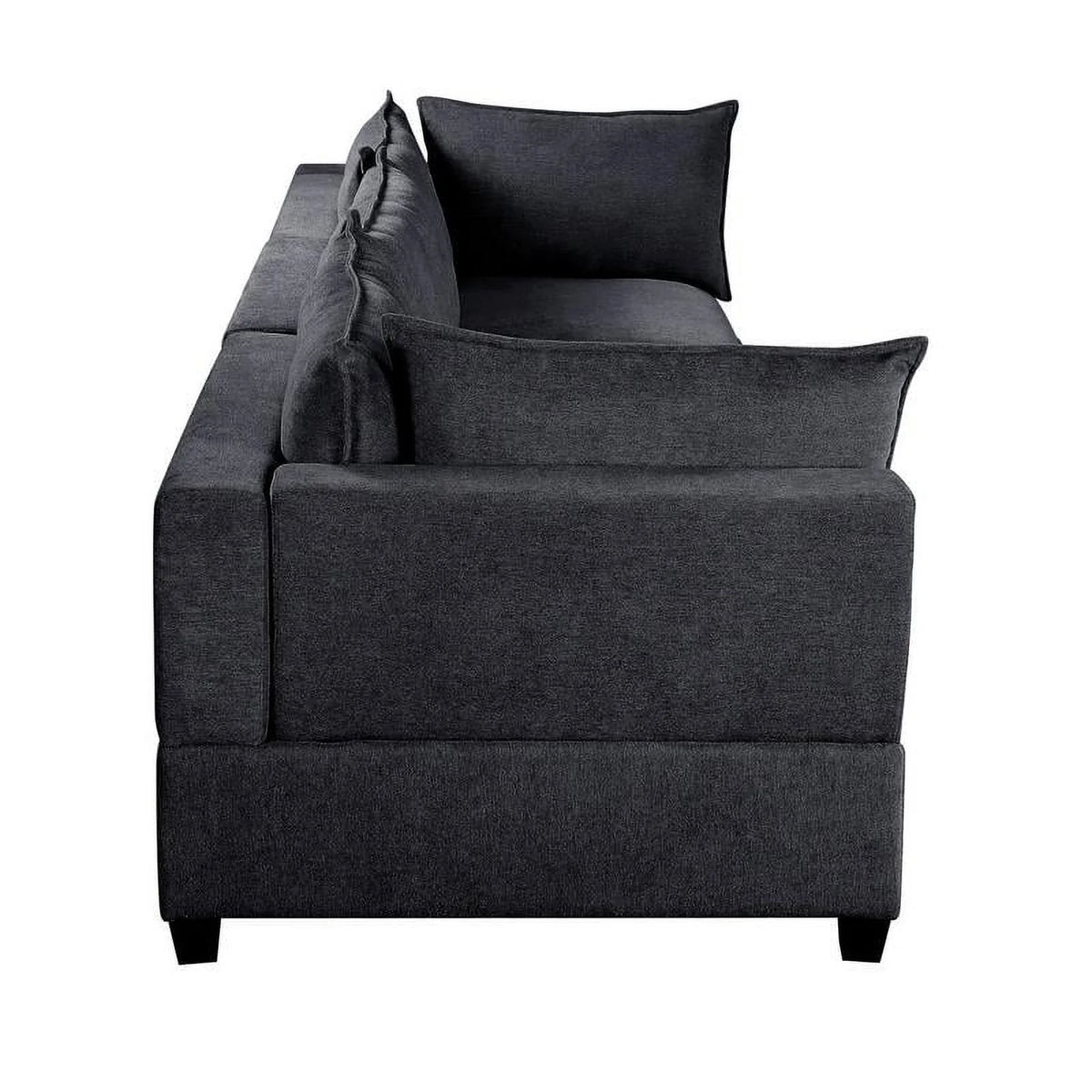 Dark Gray Fabric Down Feather Sofa Couch T89156