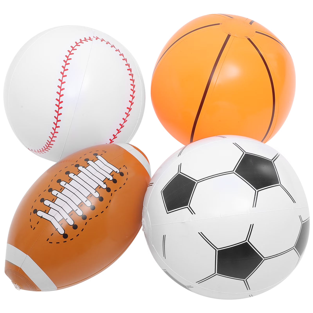 4 Pcs Inflatable Beach Ball Mini Soccer Ball V96850
