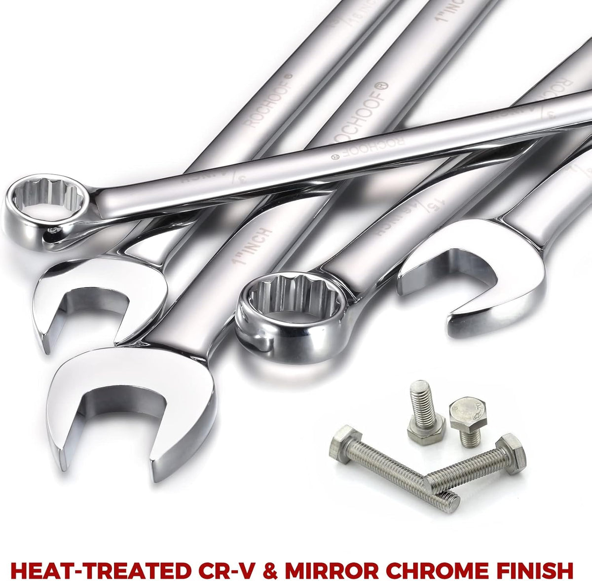 32-Piece Chrome Vanadium Steel Combination Wrench Set with Rolling Pouch W3377