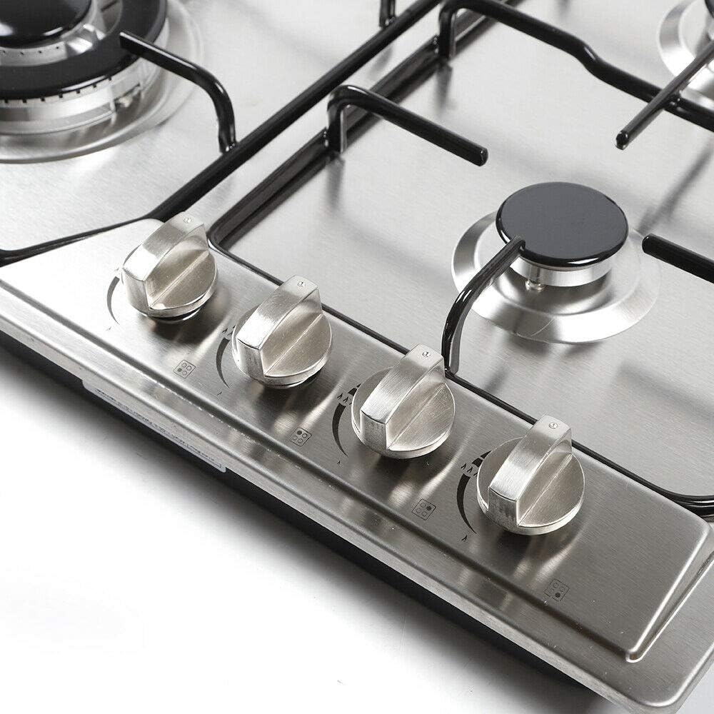 Stainless Steel 4 Burner Gas Cooktop with Cast Iron Grates J2864