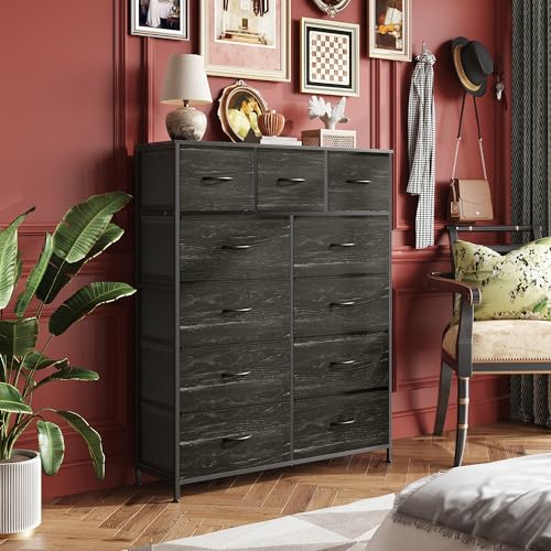 Tall Fabric Dresser with 11 Drawers K68725