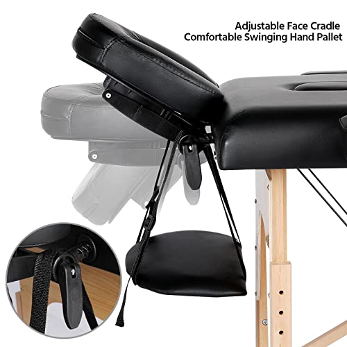 Portable Foldable Adjustable Massage Table 24 inch Black V268257