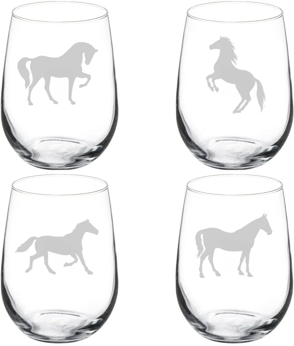 Set of 4 Stemless Wine Glass 17 oz M577226