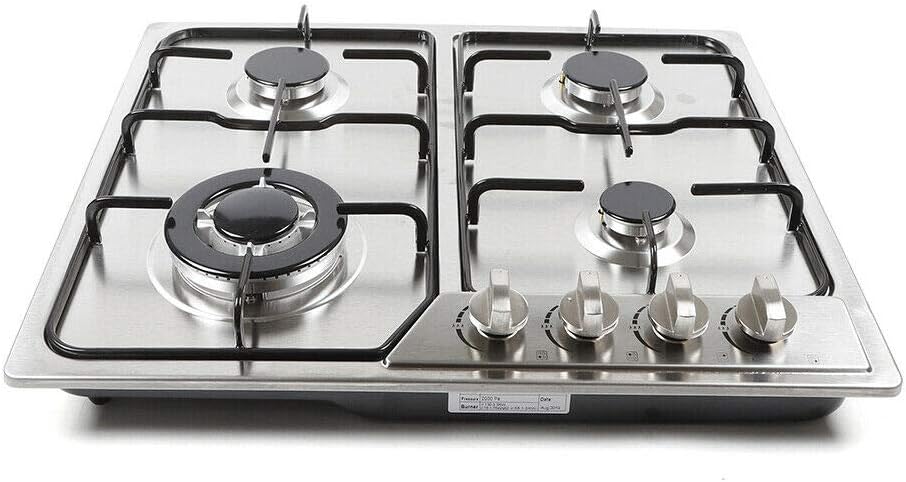 Stainless Steel 4 Burner Gas Cooktop with Cast Iron Grates J2864