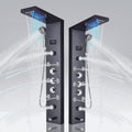 LED Shower Panel Tower System, 6-Function Shower Tower, Rain Massage Full Body Shower System with Jets, LED Rainfall Waterfall Shower Head, Brushed Nickel P253
