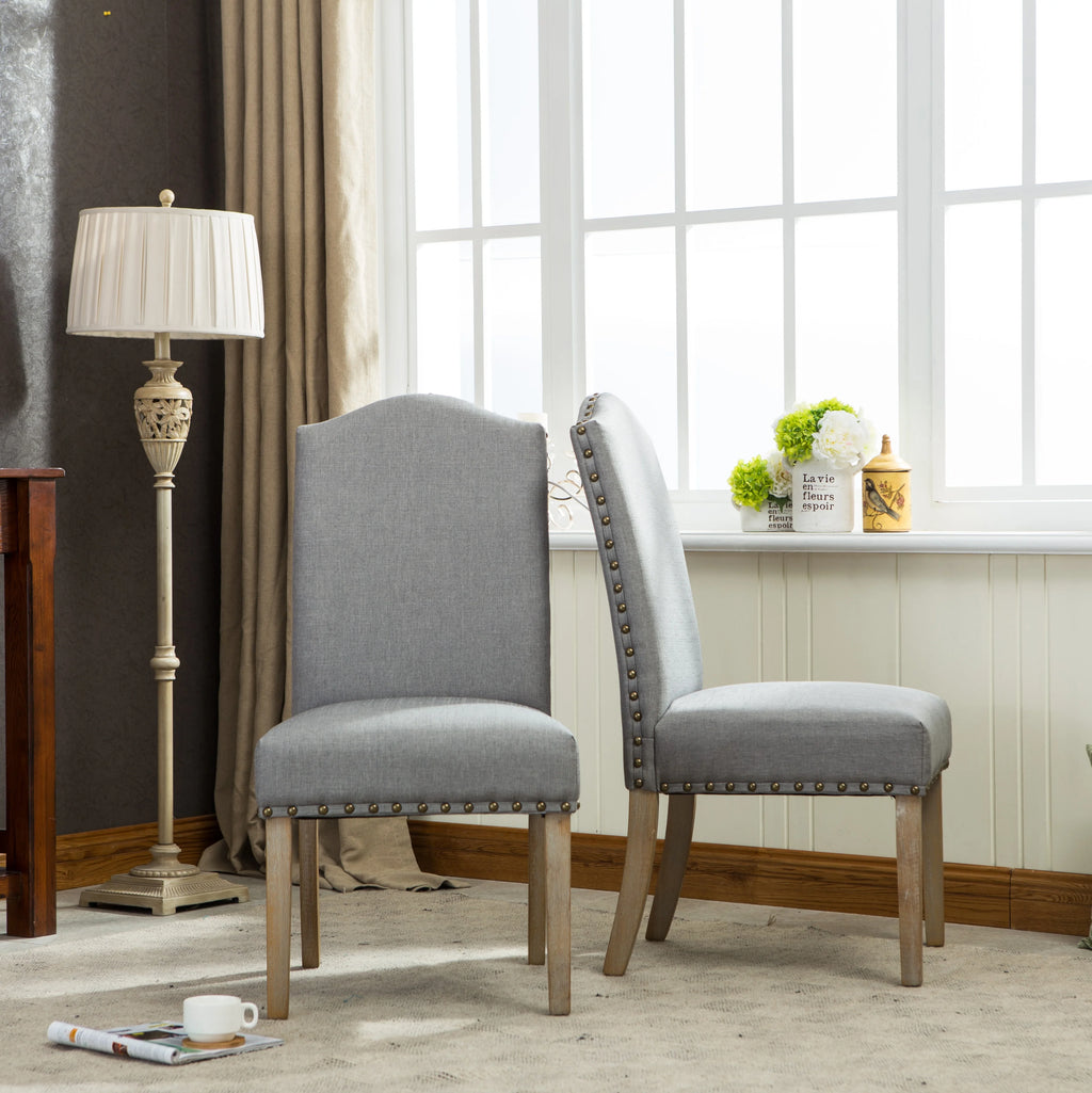 Tan Fabric Parson Chair Set of 2 Z700549