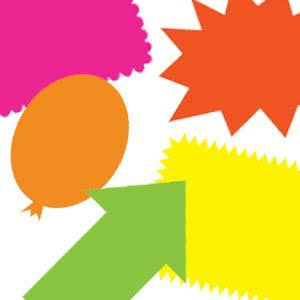 Fluorescent Pre-Cut Poster Board Shapes 5/pack K207