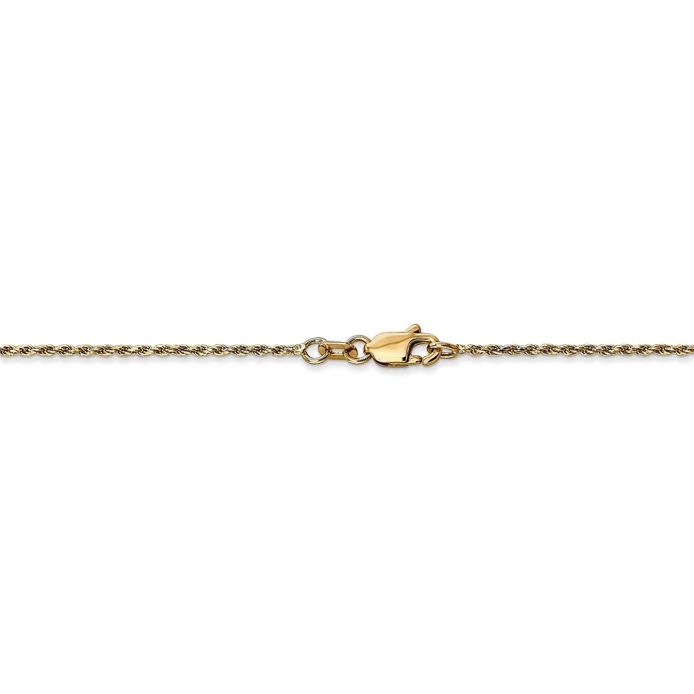 14kt Yellow Gold Diamond Cut Rope Chain 20 inch Lobster Clasp I888