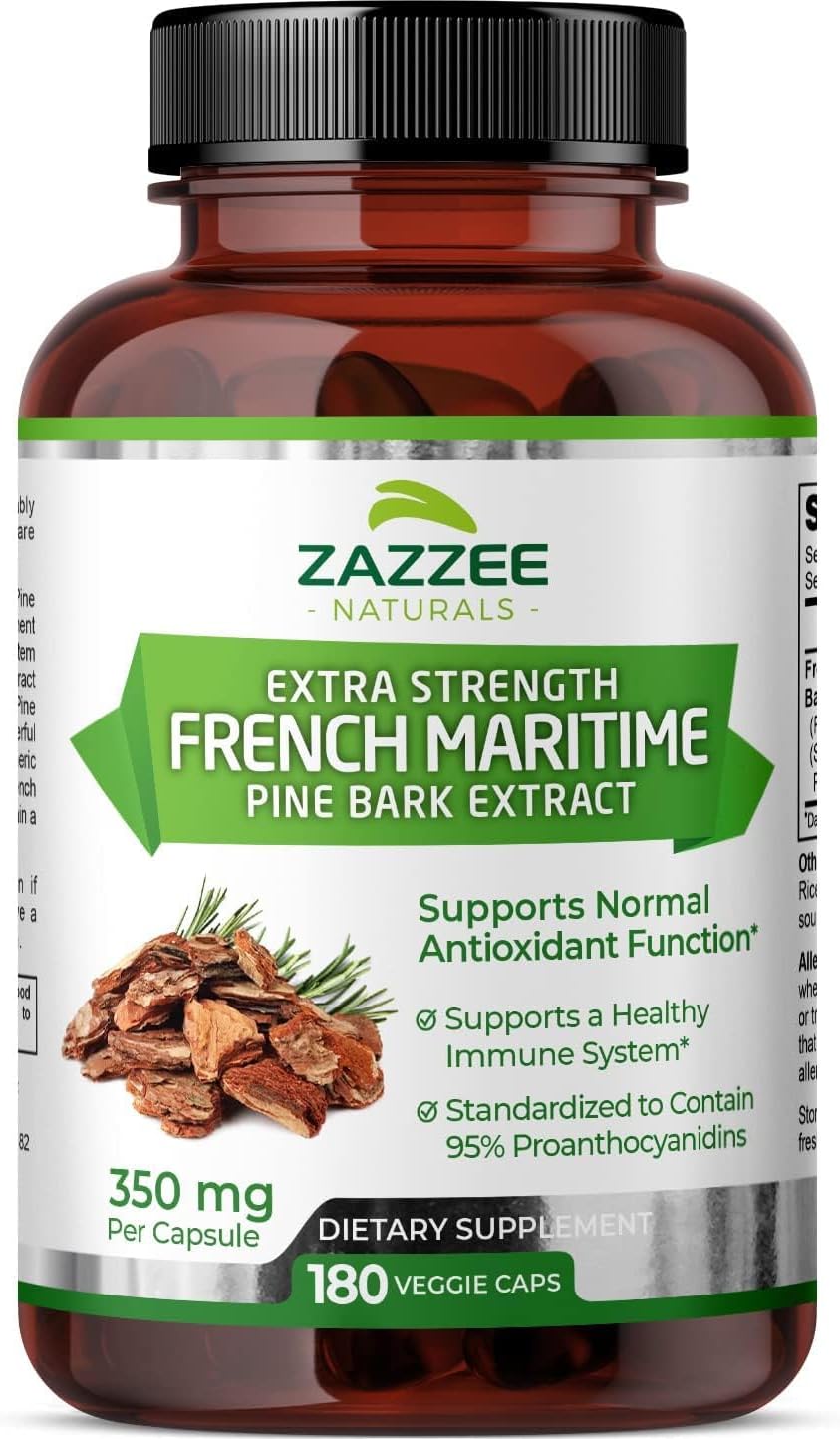 French Maritime Pine Bark Extract 350 mg 180 Vegan Capsules Z446604