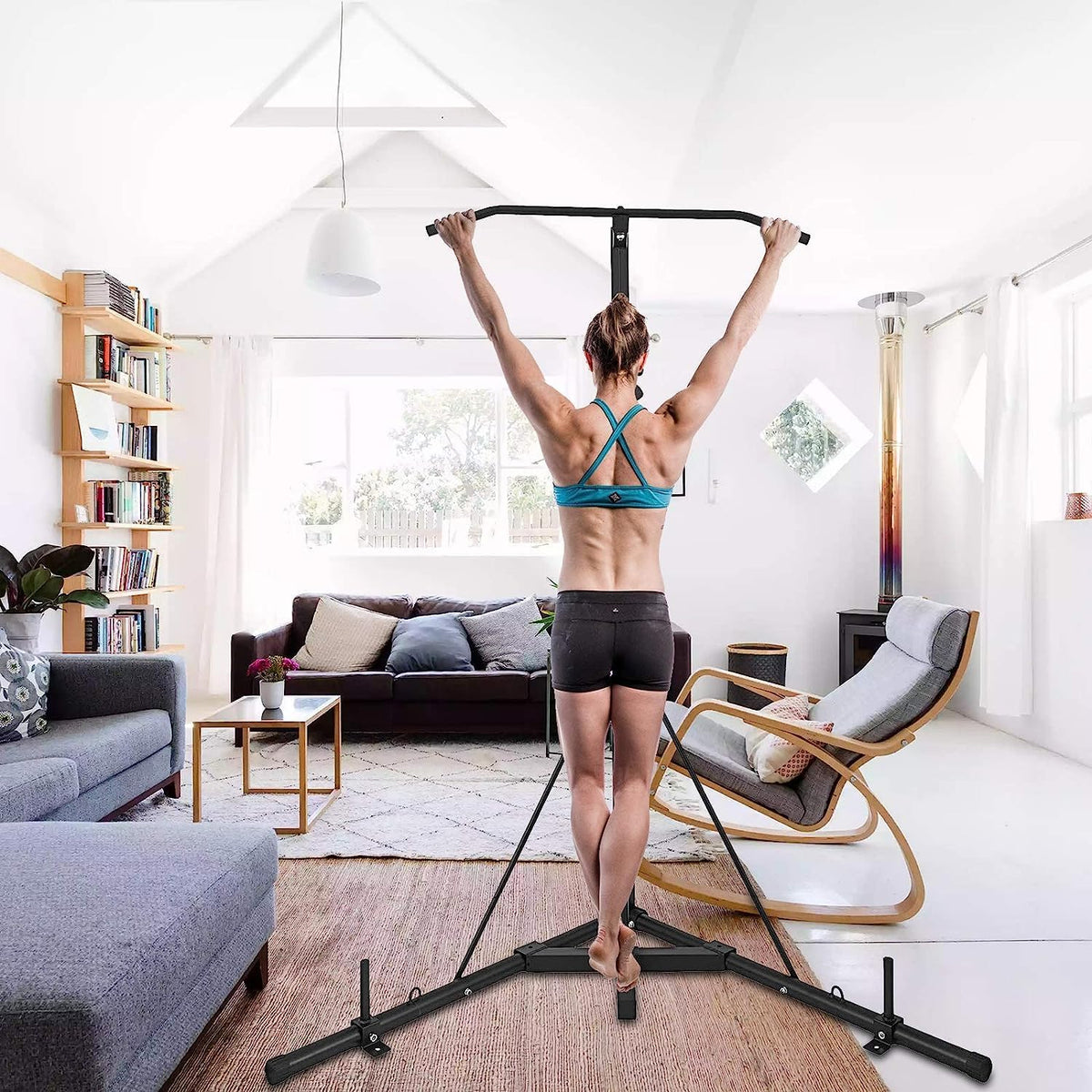 Heavy Bag Stand Folding Boxing Stand with Pull Up Bar Portable Sandbag Rack Free Standing Punching Bag Stand F205