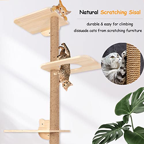 73 inch Cat Tree Wall Mounted Scratching Post V3668