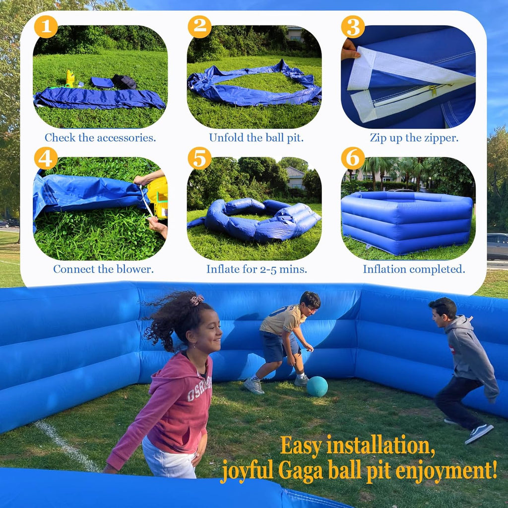15FT Inflatable Gaga Ball Pit with Electric Blower C9442