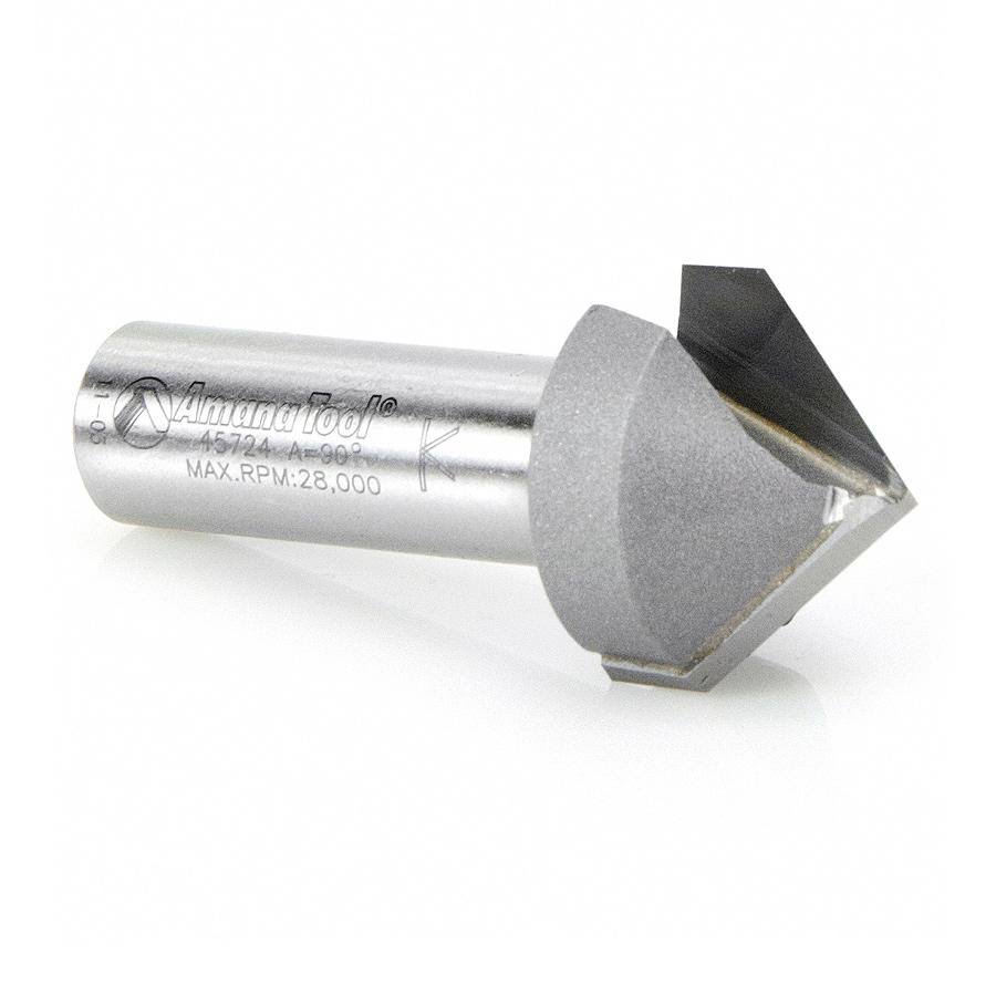 Carbide Tipped V-Groove 90 Deg x 1 inch Dia Router Bit L934